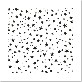 Shining black stars pattern Posters and Art